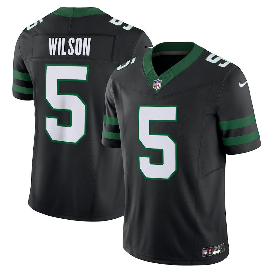 Men New York Jets #5 Garrett Wilson Nike Legacy Black Alternate Vapor F.U.S.E. Limited NFL Jersey